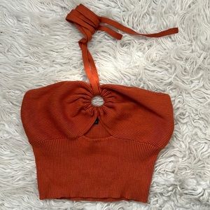 Coral Sweater Tube Top